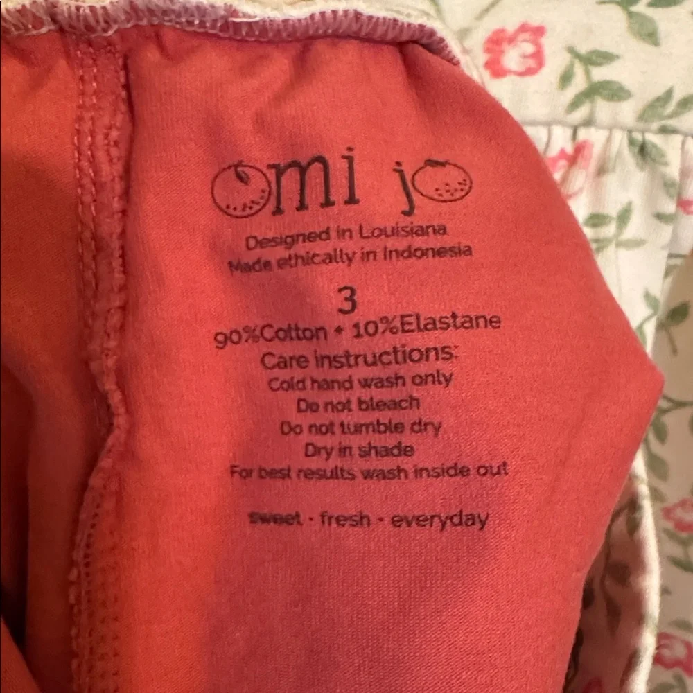 OMI JO Girls 3T Aunt Heart Tunic Red White Green Floral Christmas Vine & Bloomer